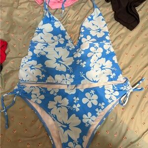 Blue floral Tankini